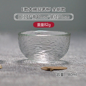 Gold Glass Tea Bowl Cup with Glod Rim Japanese style Hand Hammer Kung Fu Accessories Green Puer Teacups Teaware Set