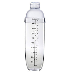 Home Cocktail Shaker Transparent Resin Coffee Bar Tools Bottle Drink Barware Beverage With Scale Party Wine Mixer Portable