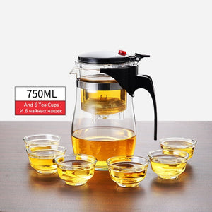 Tea Infuser Tea Pots Heat Resistant Glass Tea Set Chinese Kung Fu Tea Sets Kettle Coffee Glass Maker Convenient Office Tea Pot