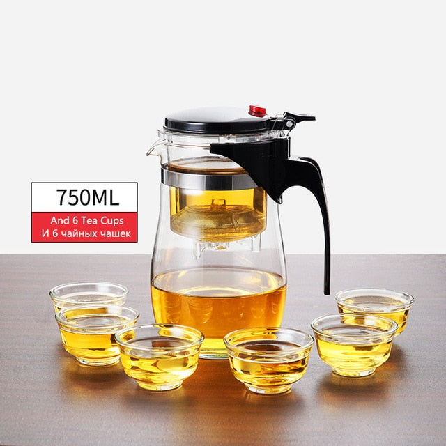 Tea Infuser Tea Pots Heat Resistant Glass Tea Set Chinese Kung Fu Tea Sets Kettle Coffee Glass Maker Convenient Office Tea Pot