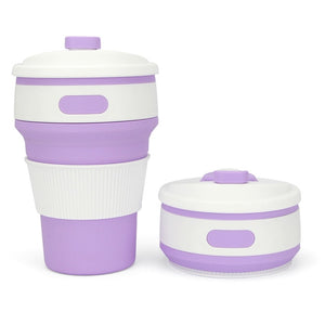350ML Silicone Folding Coffee Cups Portable Outdoors Travel Drinking Mug Collapsible Water Tea Cup