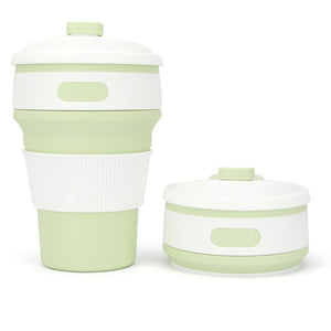 350ML Silicone Folding Coffee Cups Portable Outdoors Travel Drinking Mug Collapsible Water Tea Cup
