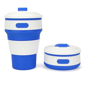 350ML Silicone Folding Coffee Cups Portable Outdoors Travel Drinking Mug Collapsible Water Tea Cup