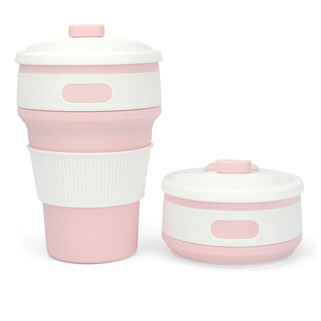 350ML Silicone Folding Coffee Cups Portable Outdoors Travel Drinking Mug Collapsible Water Tea Cup