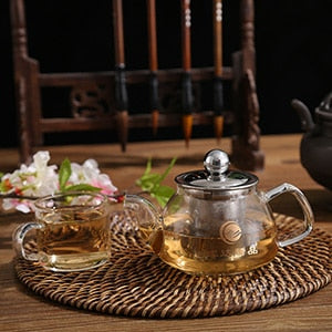 Good Clear Borosilicate Glass Teapot With 304 Stainless Steel Infuser Strainer Heat Resistant Loose Leaf Tea Pot Tool Kettle Set