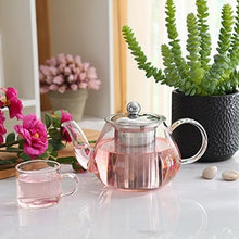 Load image into Gallery viewer, Good Clear Borosilicate Glass Teapot With 304 Stainless Steel Infuser Strainer Heat Resistant Loose Leaf Tea Pot Tool Kettle Set
