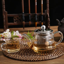 Load image into Gallery viewer, Good Clear Borosilicate Glass Teapot With 304 Stainless Steel Infuser Strainer Heat Resistant Loose Leaf Tea Pot Tool Kettle Set
