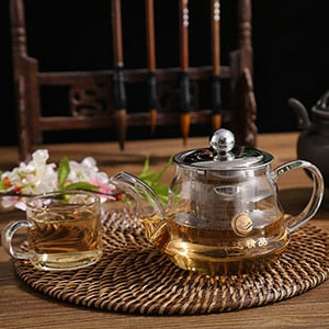 Good Clear Borosilicate Glass Teapot With 304 Stainless Steel Infuser Strainer Heat Resistant Loose Leaf Tea Pot Tool Kettle Set