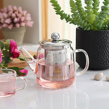 Load image into Gallery viewer, Good Clear Borosilicate Glass Teapot With 304 Stainless Steel Infuser Strainer Heat Resistant Loose Leaf Tea Pot Tool Kettle Set
