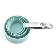 Load image into Gallery viewer, 4Pcs/Set Multi Purpose Spoons/Cup 3Colors Measuring Tools PP Baking Accessories Stainless Steel Handle Kitchen Gadgets
