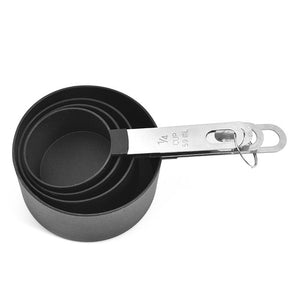 4Pcs/Set Multi Purpose Spoons/Cup 3Colors Measuring Tools PP Baking Accessories Stainless Steel Handle Kitchen Gadgets