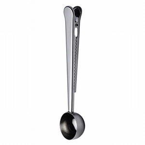 Sainless Steel Coffee Spoon With Bag Seal Clip Multifunctional Coffee Measuring Spoon Gold Sliver Ice Cream Spoon